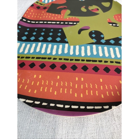2- African Ethnic Matte Melamine Oval Serving Platters Tribal 15x10.5" Picnic - Picture 8 of 13